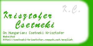 krisztofer csetneki business card